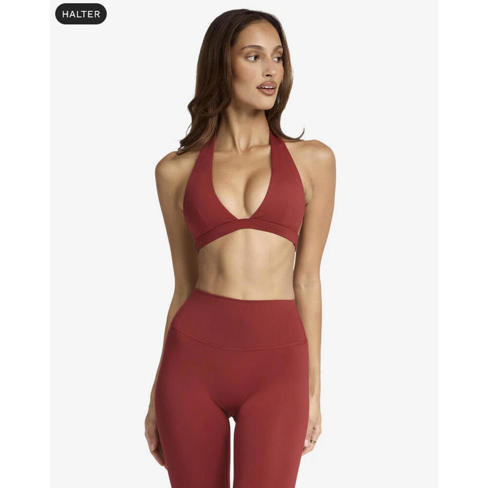 CSB Serenity Celine Crop Cherry Top NWT Red Sports Bra Trendy Activewear